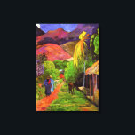 Gauguin Road in Tahiti Canvas Wrap<br><div class="desc">Paul Gauguin Road in Tahiti canvas wrap. Oil painting on canvas from 1891. Gauguin is an artist renowned for his paintings of Tahiti. Road in Tahiti is fine example of the artist’s vibrant vision of the tropical island. Two women walk down a red dirt road as a horse grazes on...</div>