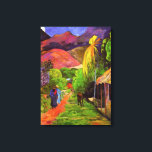 Gauguin Road in Tahiti Canvas Wrap Print<br><div class="desc">Paul Gauguin Road in Tahiti canvas wrap. Oil painting on canvas from 1891. Gauguin is an artist renowned for his paintings of Tahiti. Road in Tahiti is fine example of the artist’s vibrant vision of the tropical island. Two women walk down a red dirt road as a horse grazes on...</div>