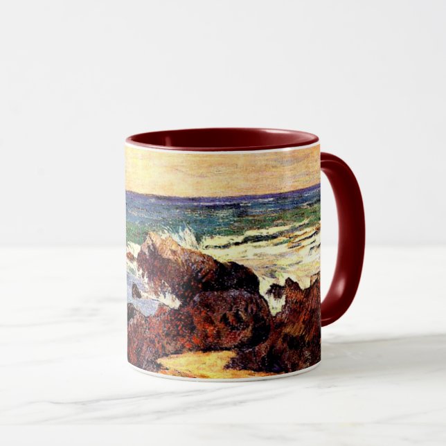 Gauguin - Rocks and Sea, 1886, painting Mug (Front Right)