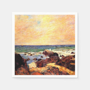 Gauguin - Rocks and Sea, 1886, painting Napkin