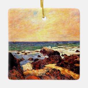 Gauguin - Rocks and Sea,  Ceramic Ornament