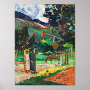 Gauguin Tahitian Landscape Vintage Art Poster