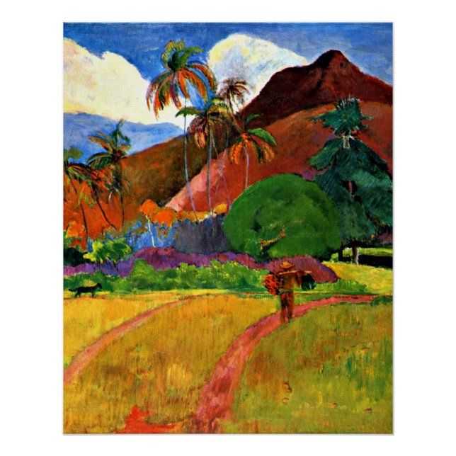 Gauguin - Tahitian Mountains Poster (Front)