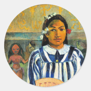 Gauguin - Tehamana  has Many Parents/The Ancestors Classic Round Sticker