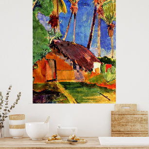 Gauguin - Thatched Hut under the Palms Poster