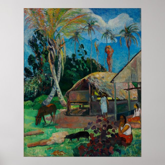 Gauguin - The Black Pigs 1891 Poster (Front)