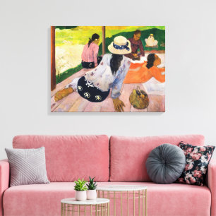 Gauguin The Siesta Vintage Tahitian Art Poster Canvas Print