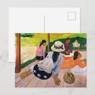 Gauguin The Siesta Vintage Tahitian Art Poster Postcard