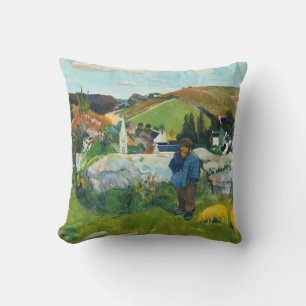 Gauguin The Swineherd Vintage Rural Art Poster Cushion