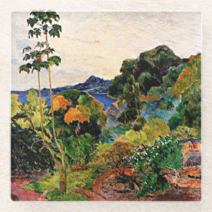 Gauguin - Tropical Vegetation Poster Glass Coaster