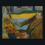 Gauguin - Vincent Van Gogh Painting Sunflowers Poster<br><div class="desc">Vincent Van Gogh Painting Sunflowers 1888 by Paul Gauguin. For more poster-ready images from Zedign Art Series Book 7 "Paul Gauguin - Paintings & Drawings",  visit https://books.zedign.com/zas/7.html</div>