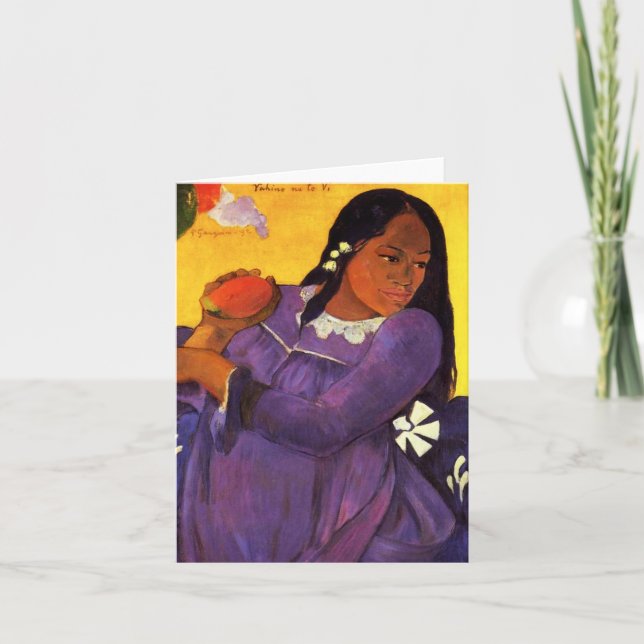 Gauguin Woman With A Mango Note Card (Front)