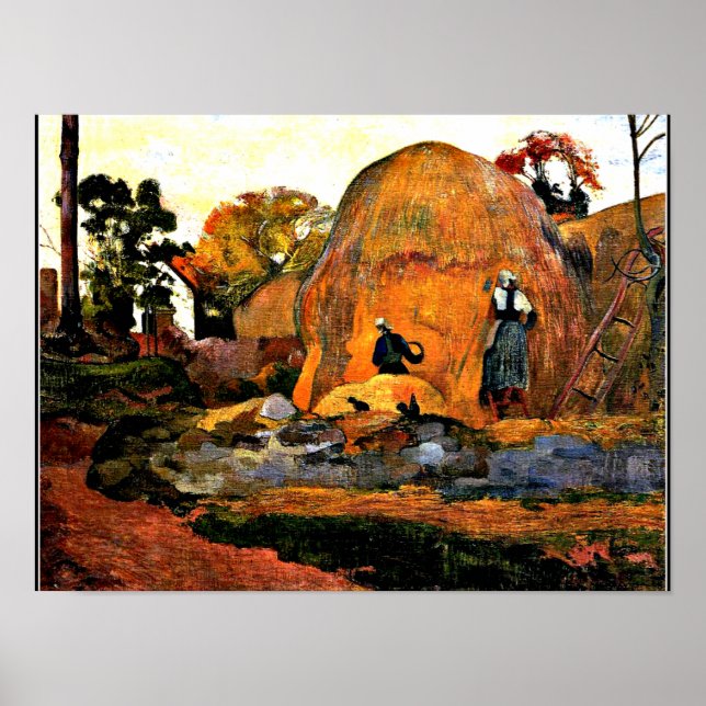Gauguin - Yellow Haystacks Golden Harvest Poster (Front)