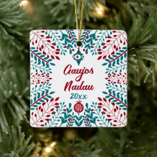 Gaujos Nadau, Gascon Christmas Greeting Ceramic Ornament