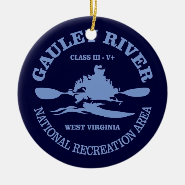 Gauley River Ceramic Tree Decoration (Front)