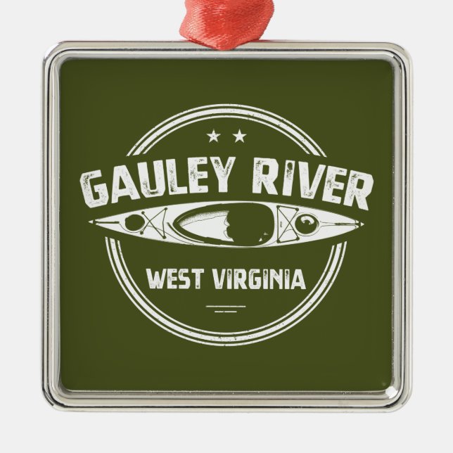 Gauley River, West Virginia Metal Tree Decoration (Front)