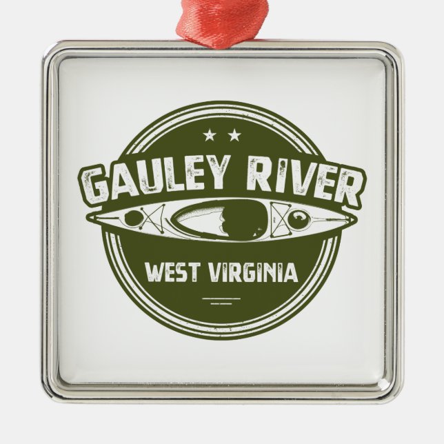 Gauley River, West Virginia Metal Tree Decoration (Front)