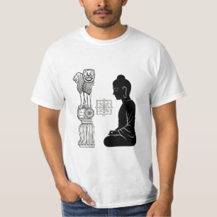 Gautam Buddh Dhamma Meditation Graphic T-Shirt   M