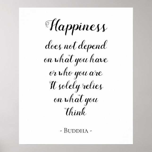 gautam buddha quote about happiness poster (Front)
