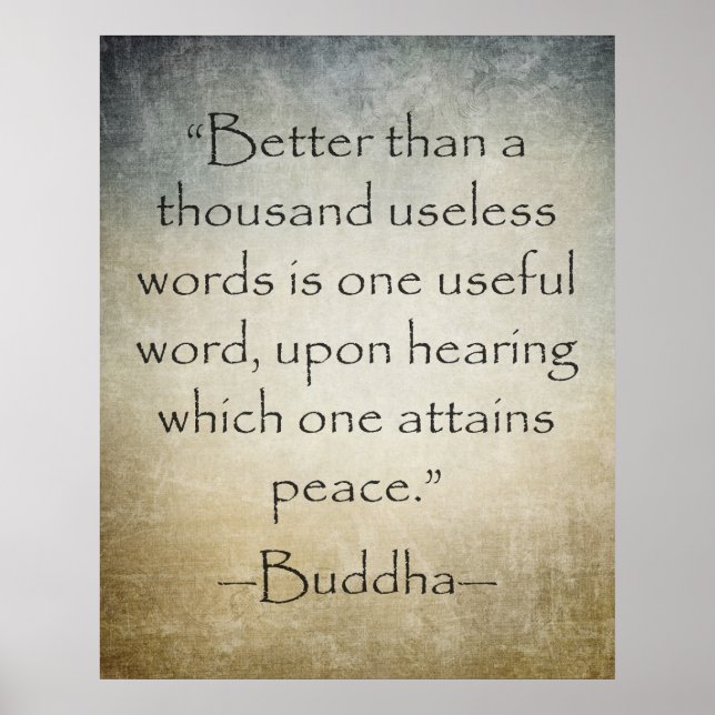 Gautama Buddha's Inspirational Quote Poster (Front)