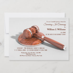 Gavel and Sound Block Swearing-In Invitation