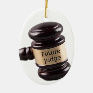 Gavel Design For Aspiring Judges And Lawyers Ceramic Tree Decoration