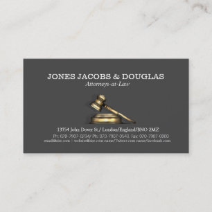 Gavel Lawyer Attorney Law Firm Business Card