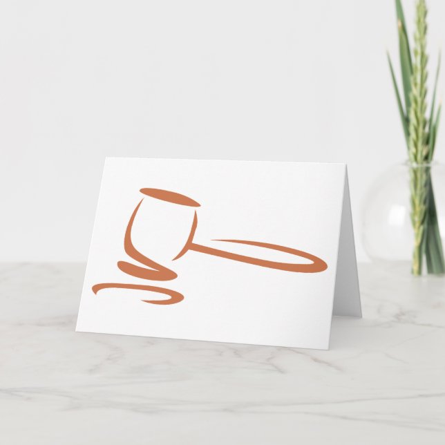 Gavel Representing a Judge in Swish Drawing Style Card (Front)