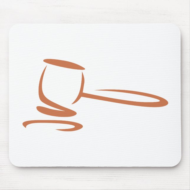 Gavel Representing a Judge in Swish Drawing Style Mouse Mat (Front)