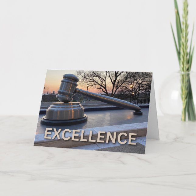 Gavel Statue - Excellence Card (Front)