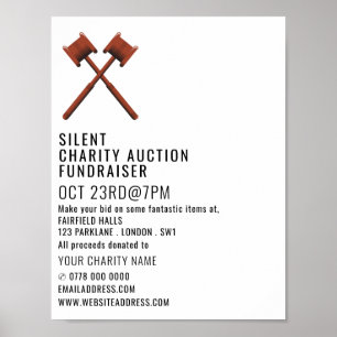 Gavels Logo, Silent Charity Auction Event Poster