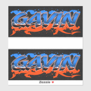 Gavin First Name Graffiti Sticker