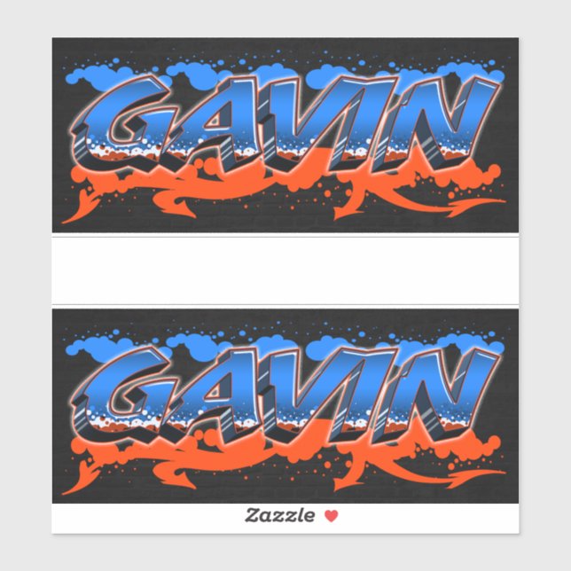 Gavin First Name Graffiti Sticker (Sheet)