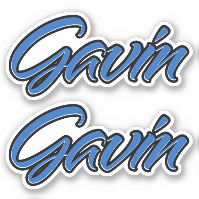 Gavin name blue stickers sticker sticker set (Front)
