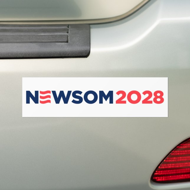 Gavin Newsom 2028 Bumper Sticker (On Car)