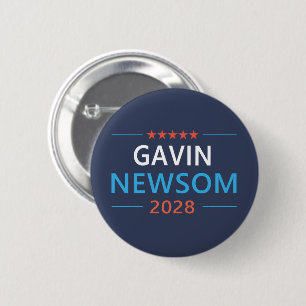 Gavin Newsom 2028 For President 6 Cm Round Badge