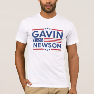 Gavin Newsom 2028 For President Election Campaign T-Shirt