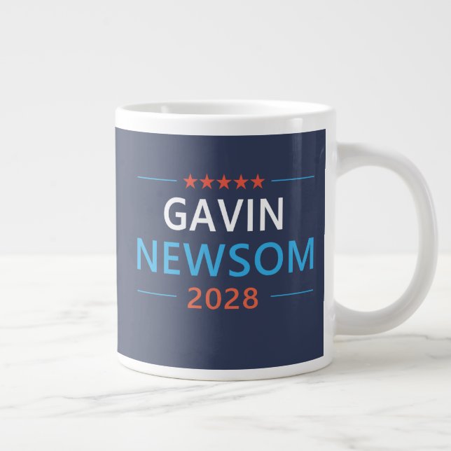 Gavin Newsom 2028 For President Large Coffee Mug (Right)