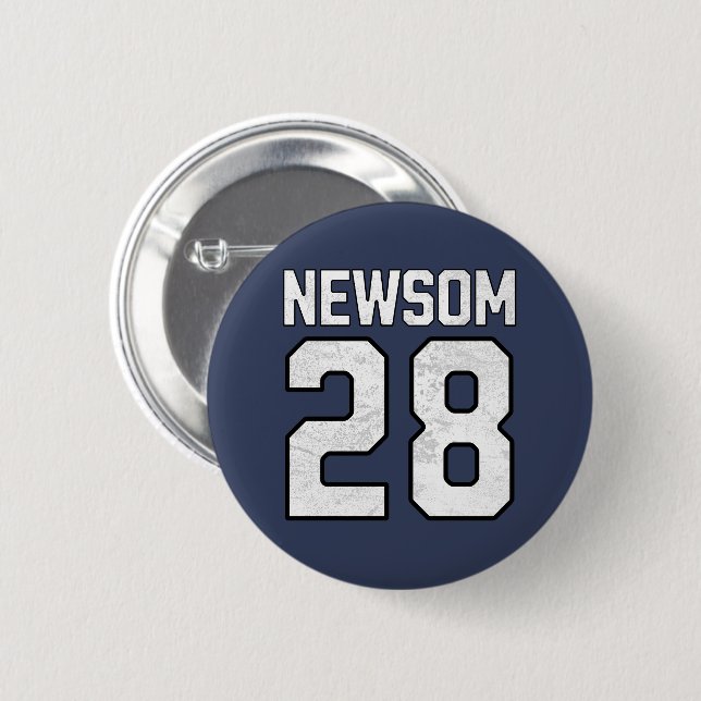 Gavin Newsom 2028 For President Number 28 6 Cm Round Badge (Front & Back)