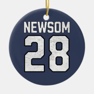 Gavin Newsom 2028 For President Number 28 Ceramic Tree Decoration
