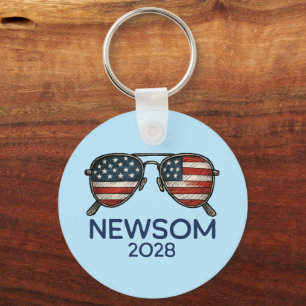 Gavin Newsom 2028 For President Sunglasses Key Ring