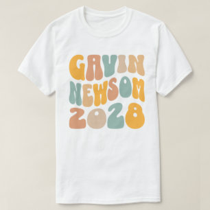 Gavin Newsom 2028 For President Wavy Text T-Shirt