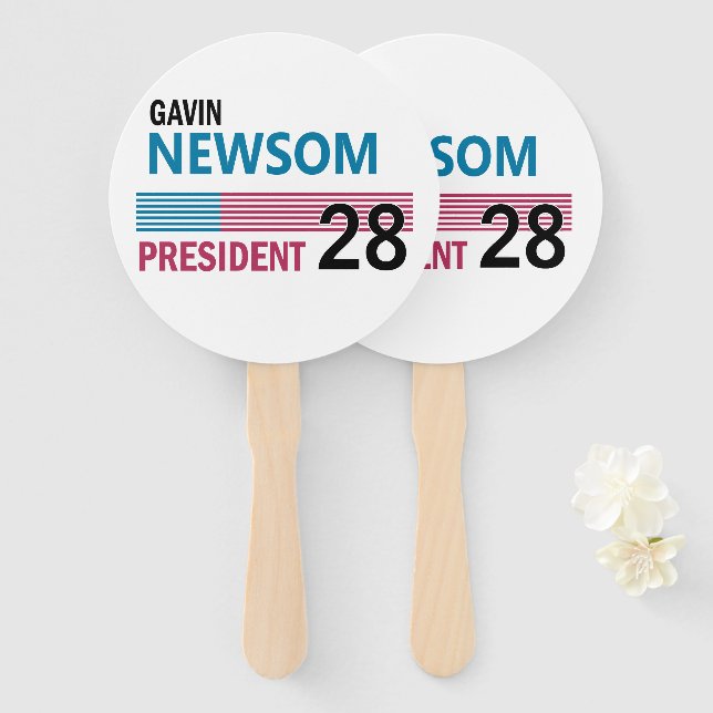 Gavin Newsom 2028 Hand Fan (Front and Back)