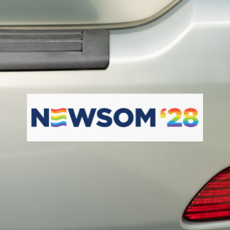 Gavin Newsom 2028 LGBTQ Bumper Sticker