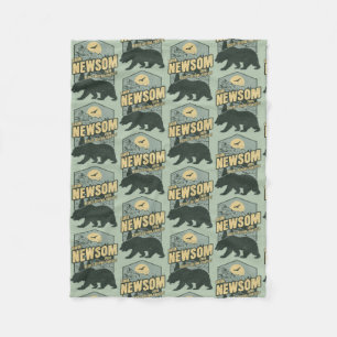 Gavin Newsom 2028 Resist Protect Defend Fleece Blanket