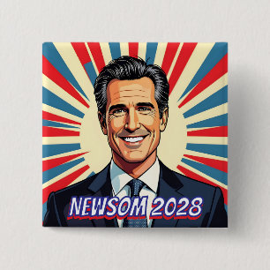 Gavin Newsom California's Favorite Governor 15 Cm Square Badge
