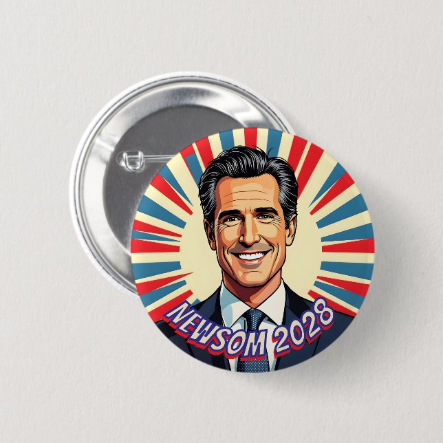 Gavin Newsom | California's Favourite Governor 6 Cm Round Badge (Front & Back)