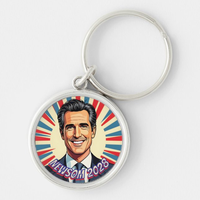 Gavin Newsom | California's Favourite Governor Key Ring (Front)