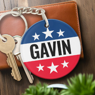 Gavin Newsom Campaign - Vintage Ike Design Key Ring