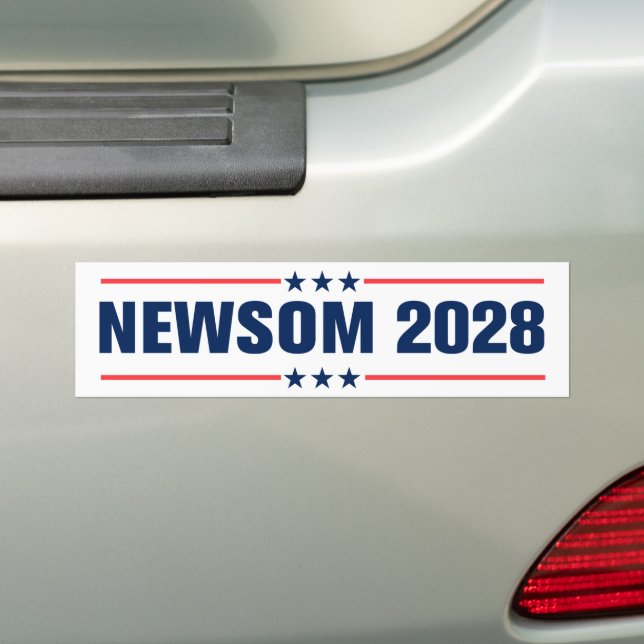 Gavin Newsom for President 2028 Bumper Sticker (On Car)